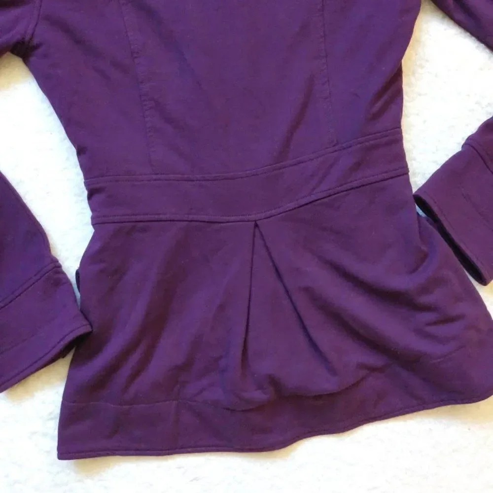 Sanctuary Jacket Hooded Jacket Snap Front Purple Ruching Size Medium